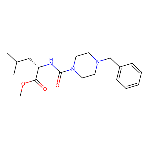 methyl N-[(4-benzylpiperazin-1-yl)carbonyl]-L-leucinate structure