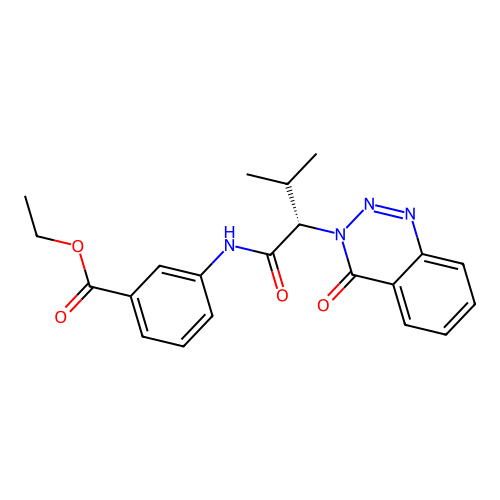 ethyl 3-[[(2S)-3-methyl-2-(4-oxo-1,2,3-benzotriazin-3-yl)butanoyl]amino]benzoate structure