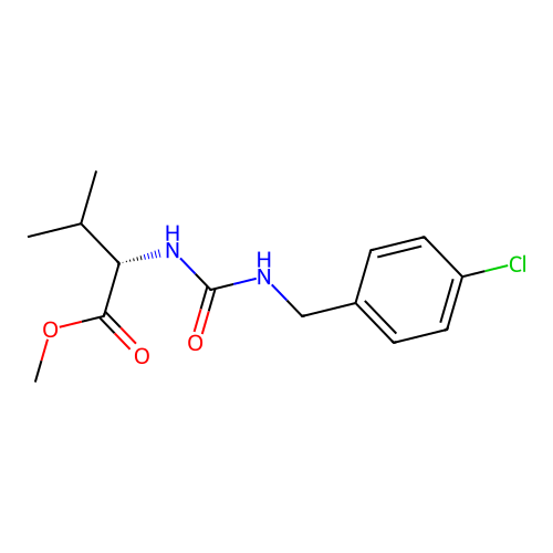 methyl N-[(4-chlorobenzyl)carbamoyl]-L-valinate structure