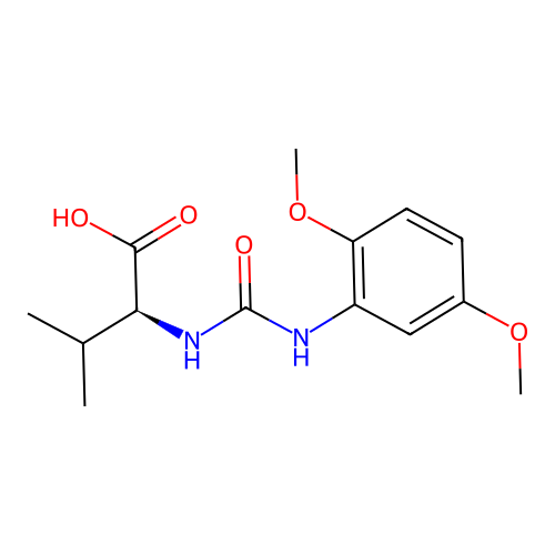 N-[(2,5-dimethoxyphenyl)carbamoyl]-L-valine structure
