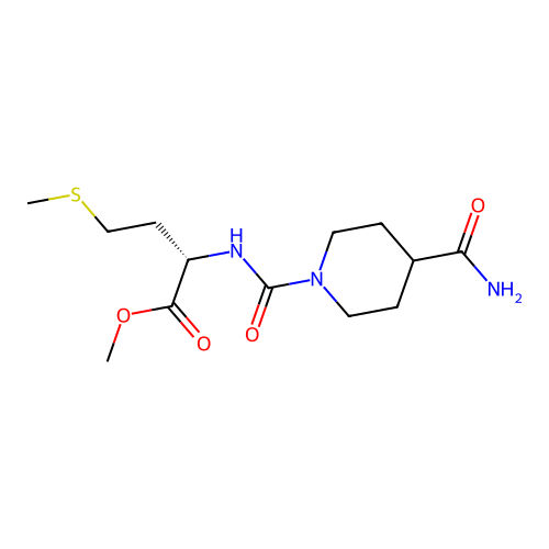 methyl N-[(4-carbamoylpiperidin-1-yl)carbonyl]-L-methioninate structure