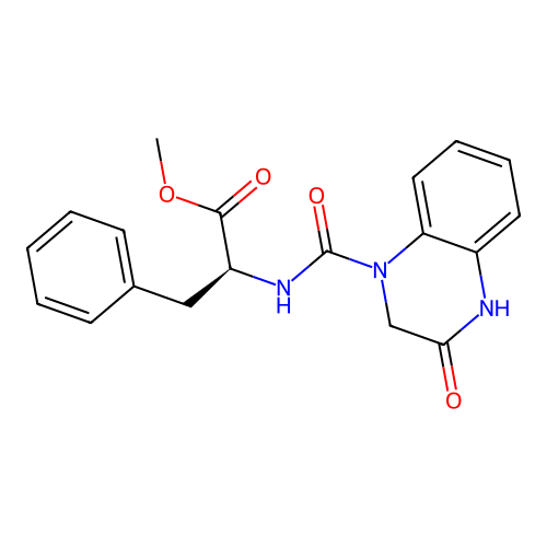 methyl N-[(3-oxo-3,4-dihydroquinoxalin-1(2H)-yl)carbonyl]-L-phenylalaninate structure