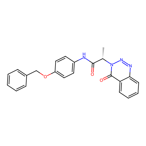 (2S)-N-[4-(benzyloxy)phenyl]-2-(4-oxo-1,2,3-benzotriazin-3(4H)-yl)propanamide structure