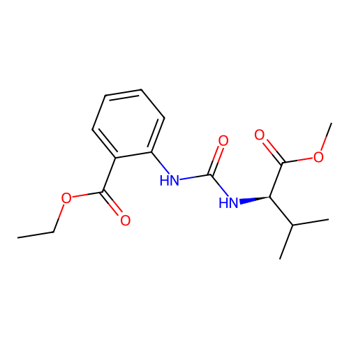 ethyl 2-({[(2R)-1-methoxy-3-methyl-1-oxobutan-2-yl]carbamoyl}amino)benzoate structure