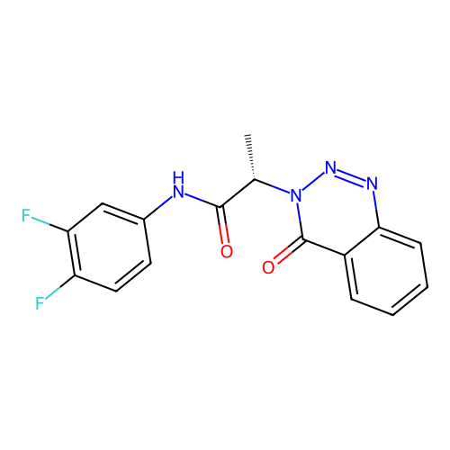 (2S)-N-(3,4-difluorophenyl)-2-(4-oxo-1,2,3-benzotriazin-3(4H)-yl)propanamide structure