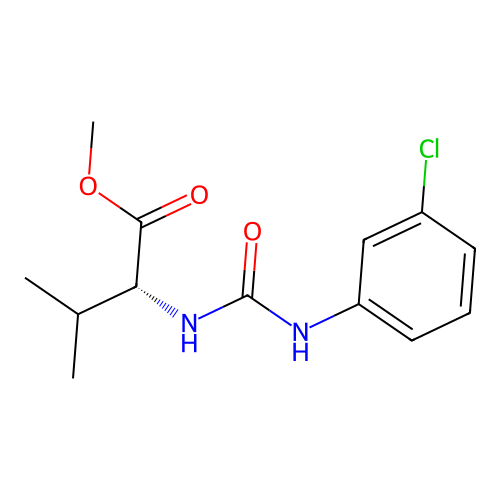 methyl N-[(3-chlorophenyl)carbamoyl]-D-valinate structure