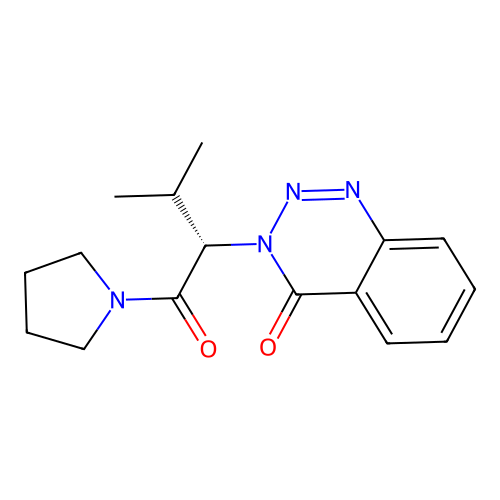 (S)-3-(3-methyl-1-oxo-1-(pyrrolidin-1-yl)butan-2-yl)benzo[d][1,2,3]triazin-4(3H)-one structure