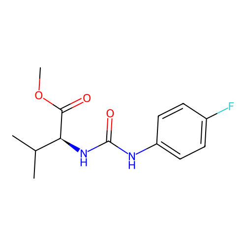 methyl N-[(4-fluorophenyl)carbamoyl]-L-valinate structure