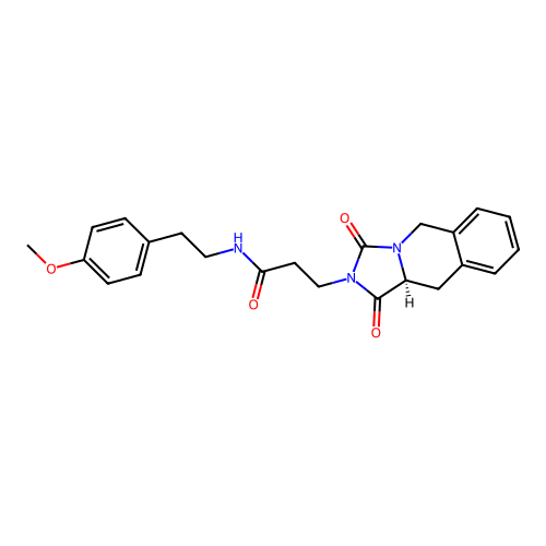 (S)-3-(1,3-dioxo-10,10a-dihydroimidazo[1,5-b]isoquinolin-2(1H,3H,5H)-yl)-N-(4-methoxyphenethyl)propanamide structure