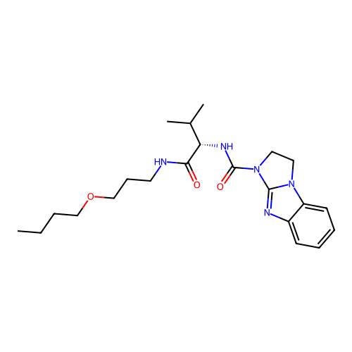 (S)-N-(1-((3-butoxypropyl)amino)-3-methyl-1-oxobutan-2-yl)-2,3-dihydro-1H-benzo[d]imidazo[1,2-a]imidazole-1-carboxamide structure