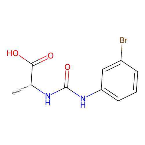 N-[(3-bromophenyl)carbamoyl]-D-alanine structure