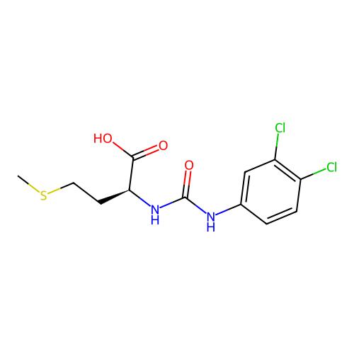 N-[(3,4-dichlorophenyl)carbamoyl]-L-methionine structure