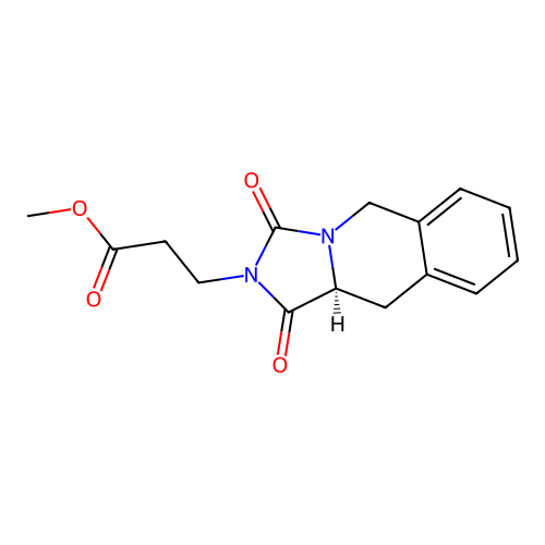 methyl 3-[(10aS)-1,3-dioxo-1,5,10,10a-tetrahydroimidazo[1,5-b]isoquinolin-2(3H)-yl]propanoate structure