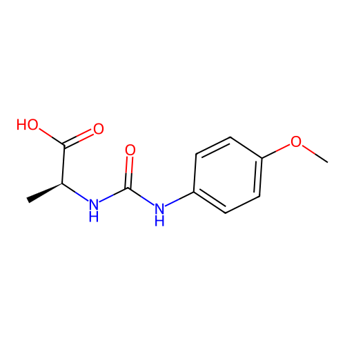 N-[(4-methoxyphenyl)carbamoyl]-L-alanine structure