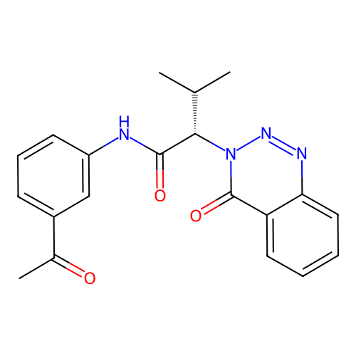 (2S)-N-(3-acetylphenyl)-3-methyl-2-(4-oxo-1,2,3-benzotriazin-3(4H)-yl)butanamide structure