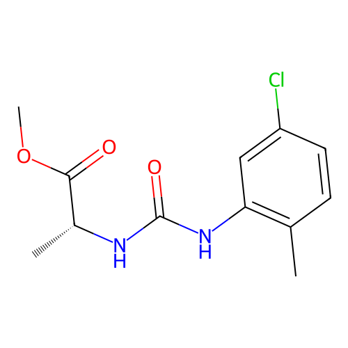 methyl N-[(5-chloro-2-methylphenyl)carbamoyl]-D-alaninate structure