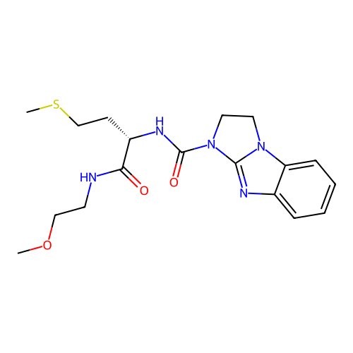 (S)-N-(1-((2-methoxyethyl)amino)-4-(methylthio)-1-oxobutan-2-yl)-2,3-dihydro-1H-benzo[d]imidazo[1,2-a]imidazole-1-carboxamide structure