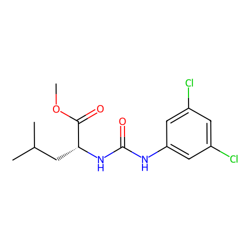 methyl N-[(3,5-dichlorophenyl)carbamoyl]-D-leucinate structure