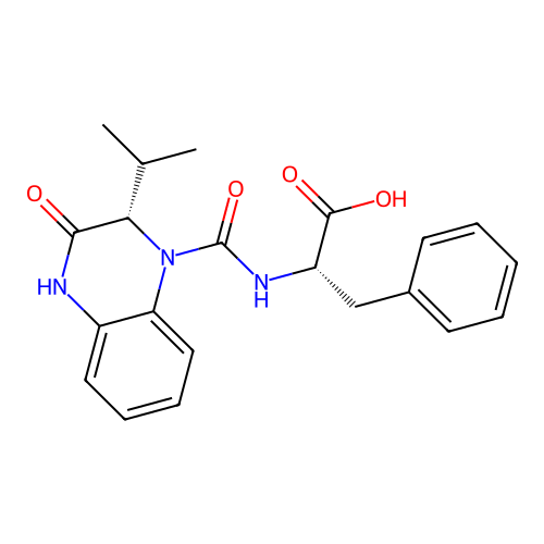 (2S)-2-[[(2S)-3-oxo-2-propan-2-yl-2,4-dihydroquinoxaline-1-carbonyl]amino]-3-phenyl-propanoic Acid structure