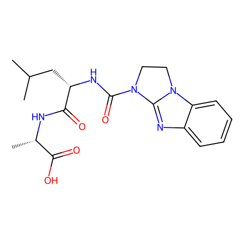 N-(2,3-dihydro-1H-imidazo[1,2-a]benzimidazol-1-ylcarbonyl)-L-leucyl-L-alanine structure
