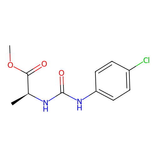 methyl N-[(4-chlorophenyl)carbamoyl]-L-alaninate structure