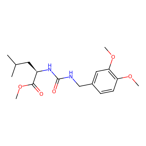 methyl N-[(3,4-dimethoxybenzyl)carbamoyl]-D-leucinate structure