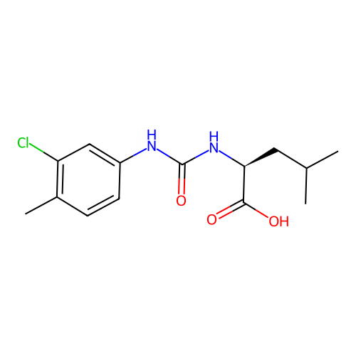 N-[(3-chloro-4-methylphenyl)carbamoyl]-L-leucine structure