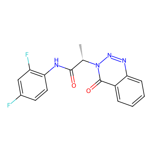 (2S)-N-(2,4-difluorophenyl)-2-(4-oxo-1,2,3-benzotriazin-3(4H)-yl)propanamide structure
