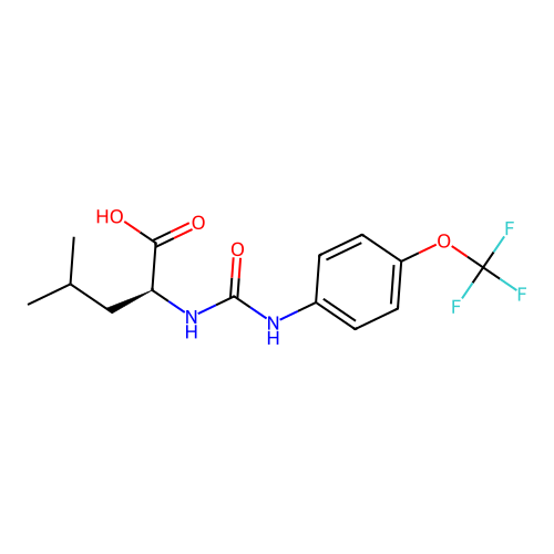 N-{[4-(trifluoromethoxy)phenyl]carbamoyl}-L-leucine structure
