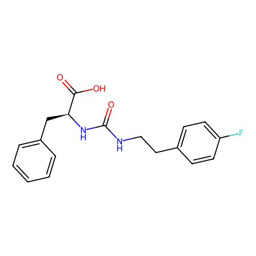 N-{[2-(4-fluorophenyl)ethyl]carbamoyl}-L-phenylalanine structure
