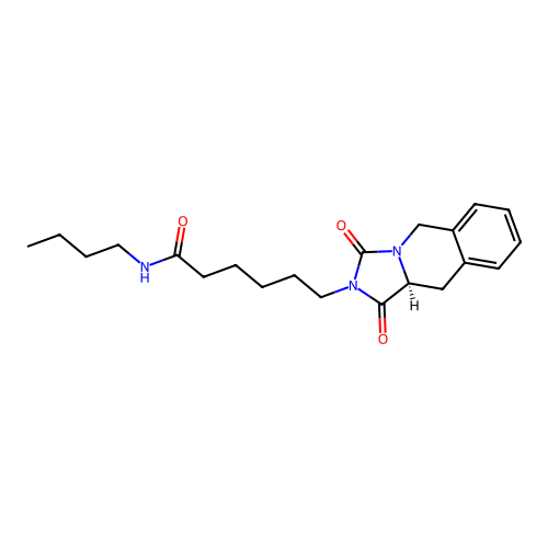 6-[(10aS)-1,3-dioxo-10,10a-dihydro-5H-imidazo[1,5-b]isoquinolin-2-yl]-N-butylhexanamide structure