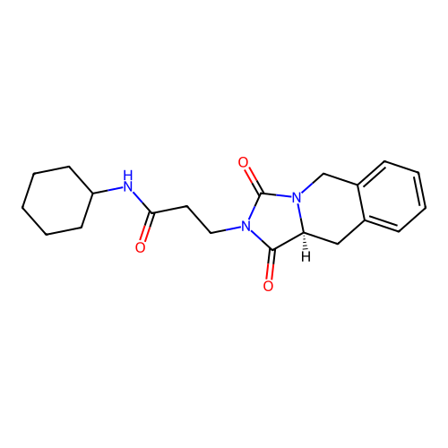 (S)-N-cyclohexyl-3-(1,3-dioxo-10,10a-dihydroimidazo[1,5-b]isoquinolin-2(1H,3H,5H)-yl)propanamide structure