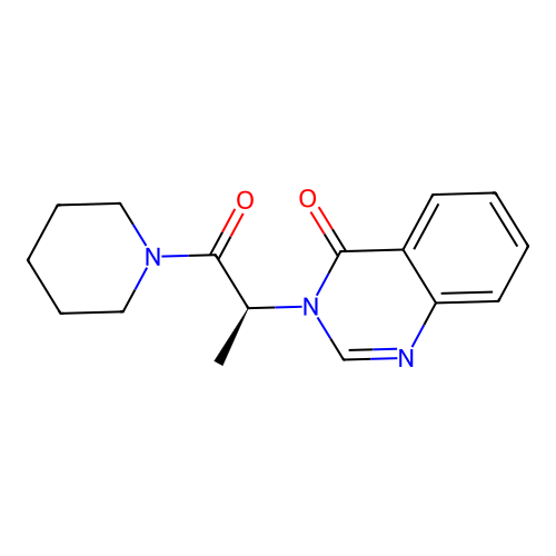 3-[(2S)-1-oxo-1-(piperidin-1-yl)propan-2-yl]quinazolin-4(3H)-one structure