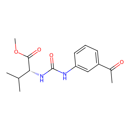 methyl N-[(3-acetylphenyl)carbamoyl]-D-valinate structure