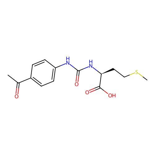 N-[(4-acetylphenyl)carbamoyl]-L-methionine structure