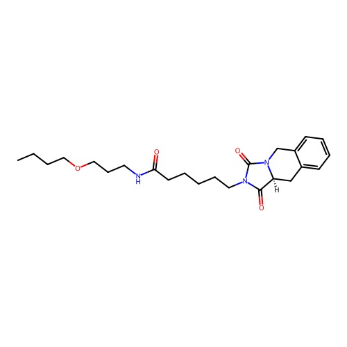 (S)-N-(3-butoxypropyl)-6-(1,3-dioxo-10,10a-dihydroimidazo[1,5-b]isoquinolin-2(1H,3H,5H)-yl)hexanamide structure