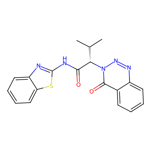 (S)-N-(benzo[d]thiazol-2-yl)-3-methyl-2-(4-oxobenzo[d][1,2,3]triazin-3(4H)-yl)butanamide structure