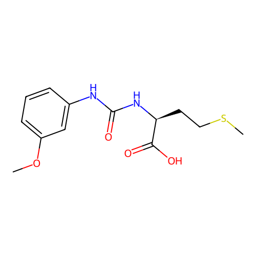 (S)-2-(3-(3-methoxyphenyl)ureido)-4-(methylthio)butanoic acid structure