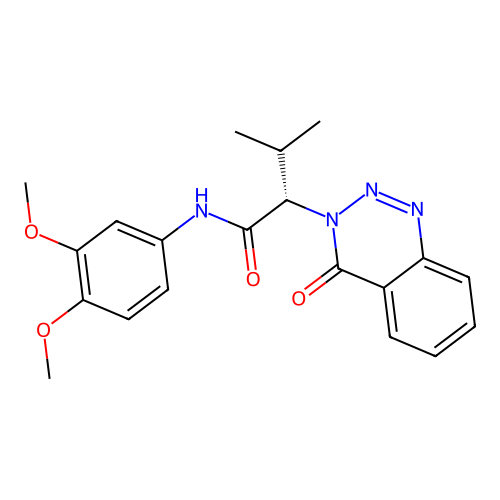 (2S)-N-(3,4-dimethoxyphenyl)-3-methyl-2-(4-oxo-1,2,3-benzotriazin-3-yl)butanamide structure