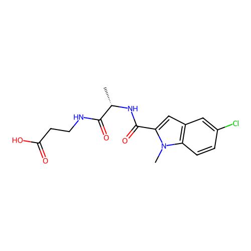 N-[(5-chloro-1-methyl-1H-indol-2-yl)carbonyl]-L-alanyl-beta-alanine structure