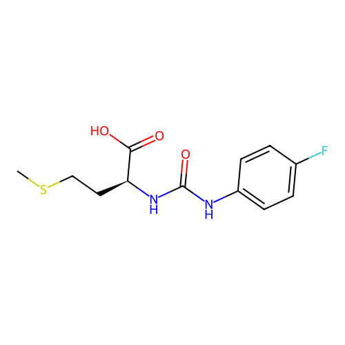 N-[(4-fluorophenyl)carbamoyl]-L-methionine structure