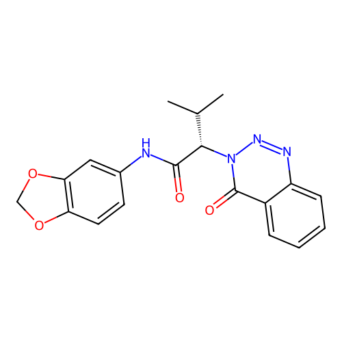 (2S)-N-(1,3-benzodioxol-5-yl)-3-methyl-2-(4-oxo-1,2,3-benzotriazin-3(4H)-yl)butanamide structure