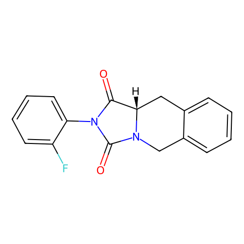 (10aS)-2-(2-fluorophenyl)-10,10a-dihydro-5H-imidazo[1,5-b]isoquinoline-1,3-dione structure