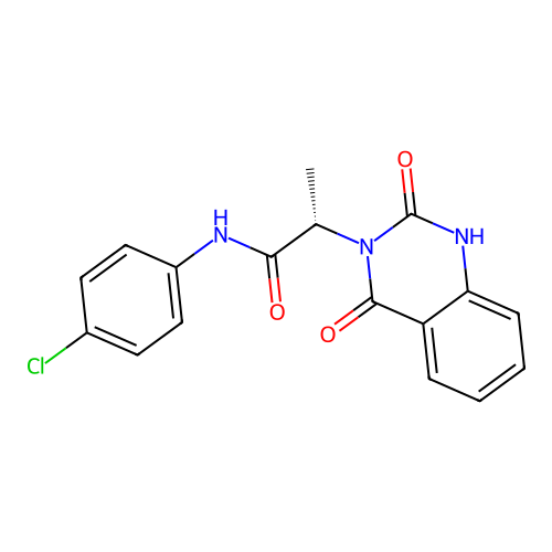 (2S)-N-(4-chlorophenyl)-2-(2-hydroxy-4-oxoquinazolin-3(4H)-yl)propanamide structure