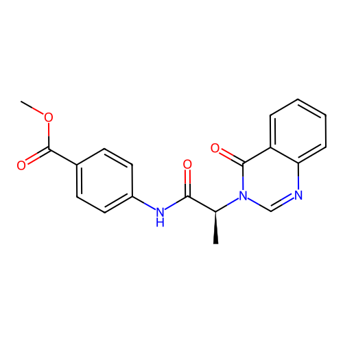 methyl 4-{[(2S)-2-(4-oxoquinazolin-3(4H)-yl)propanoyl]amino}benzoate structure