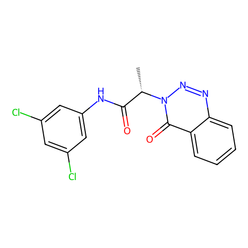 (2S)-N-(3,5-dichlorophenyl)-2-(4-oxo-1,2,3-benzotriazin-3(4H)-yl)propanamide structure