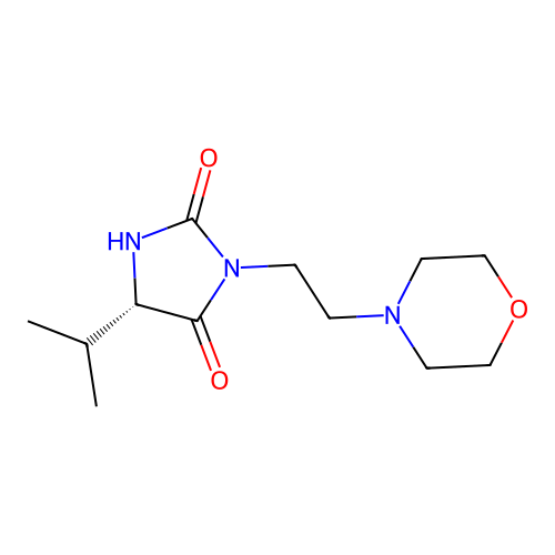 (5S)-3-[2-(morpholin-4-yl)ethyl]-5-(propan-2-yl)imidazolidine-2,4-dione structure