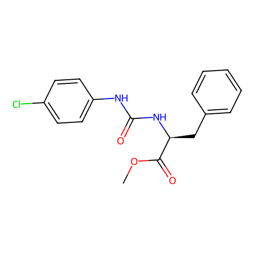 methyl N-[(4-chlorophenyl)carbamoyl]-L-phenylalaninate structure