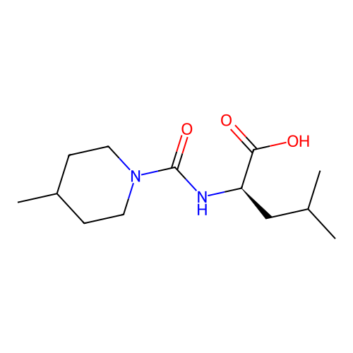 N-[(4-methylpiperidin-1-yl)carbonyl]-D-leucine structure