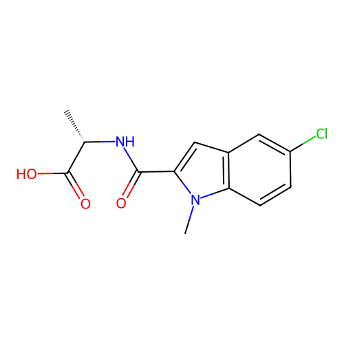 N-[(5-chloro-1-methyl-1H-indol-2-yl)carbonyl]-L-alanine structure
